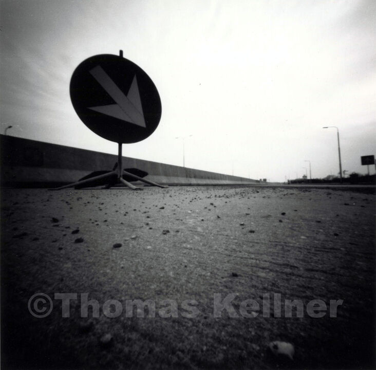 Thomas Kellner: Goch - Autobahn, 1996, bw-print, 17,5 x 17,5 cm / 6,8" x 6,8", edition 5