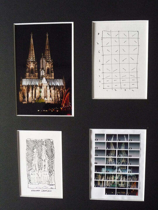 Compilation of a locationshot, sketch, mounted indexprints and grid, sold