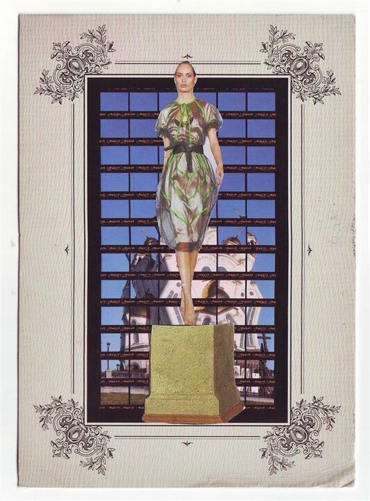 Aphrodite, Collage auf Postkarte, 10,5 x 15 cm, 2013