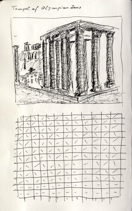 45#05 Athen, Zeus-Tempel II, Skizze